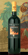 "Bocciolo"- vins primeurs I.G.T. "Salento" Red Wine Grapes: 60% Negroamaro - 40% Montepulciano. Best and unbroken bunches are chosen on the vine, then picked and gathered in boxes(20 kg each). After being carried to the winery the grapes are introduced into hermetic inox tanks. Carbone dioxide is put instead of air so that carbonic maceration can take place and lasts about 8 days. After pressing the must can ferment under controlled temperature in inox tanks. After fermentation the wine is bottled and is ready to use. Gastronomic combination: An excellent fruity wine, suits all the meal