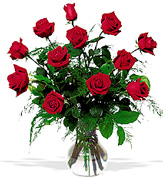 ROMANTIC ROSES Perfect RED Roses, in a clear base, greens and fillers special Roses Arrangement for Valentine and Romance for an exigent lady... We have a complete Online Flowers Selection for Anniversary, Birthday, Romance, Get well soon, New born, Funeral, Sympathy, Thanksgiving, Christmas, Mother's day, Father's day, Secretary, Boss, Easter, Spring and our fantastic Miami Tropical and Exotic flowers arrangements